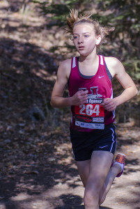 Athlete prepares for pole vault on a track with others watching.