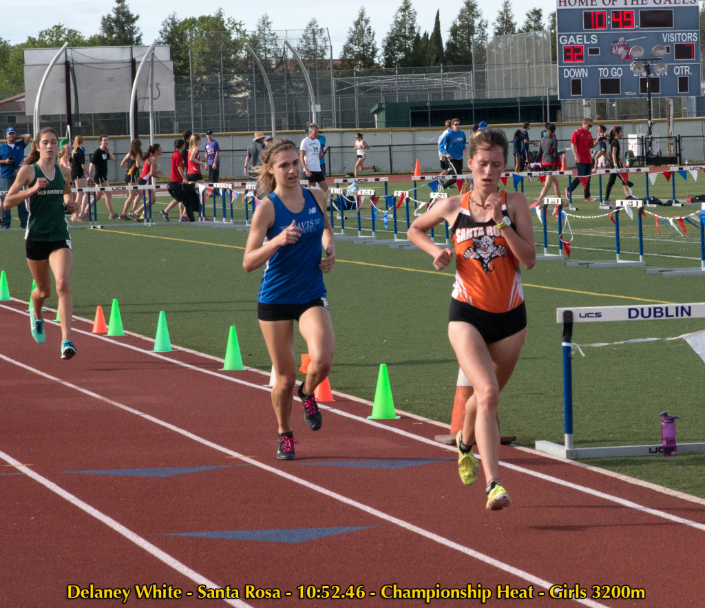 Athlete prepares for pole vault on a track with others watching.