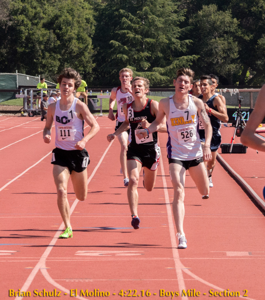 Athlete prepares for pole vault on a track with others watching.