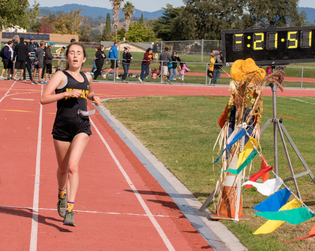 Athlete prepares for pole vault on a track with others watching.