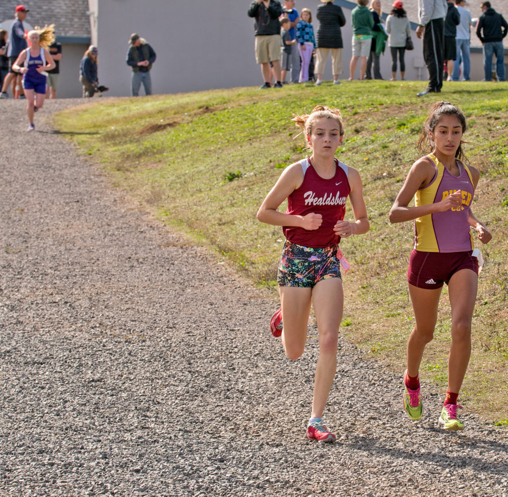Athlete prepares for pole vault on a track with others watching.