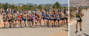 Athlete prepares for pole vault on a track with others watching.