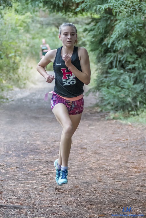 Athlete prepares for pole vault on a track with others watching.