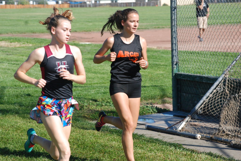 Athlete prepares for pole vault on a track with others watching.