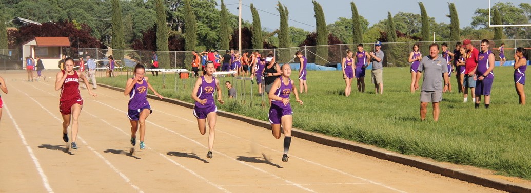 Athlete prepares for pole vault on a track with others watching.