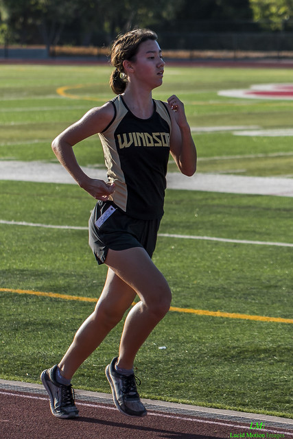 Athlete prepares for pole vault on a track with others watching.